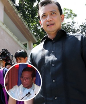 Sen. Antonio Trillanes IV: Vice President Binay (inset photo) failed to deliver. INQUIRER PHOTO/RAFFY LERMA