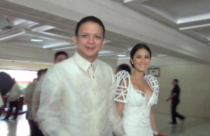 Senator Chiz Escudero with fiancee Heart Evangelista. INQUIRER file photo.