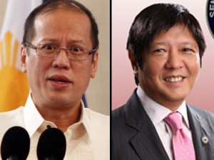 President Benigno Aquino III and Senator Bongbong Marcos. INQUIRER file photo. 
