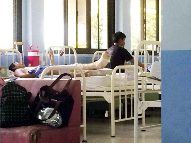 WOUNDED Army Scout Rangers are treated inside Camp Navarro General Hospital at Western Mindanao Command headquarters. JULIE ALIPALA/INQUIRER MINDANAO