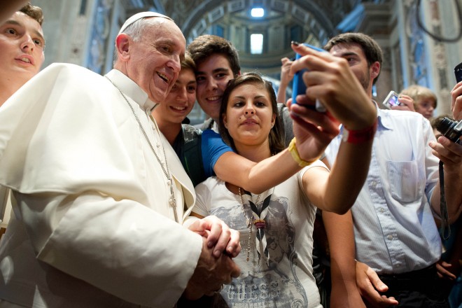 Pope Francis selife