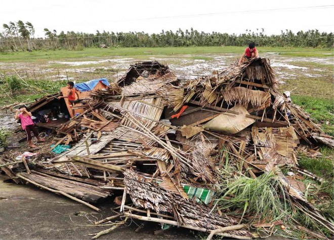 The remains of a house destroyed by Typhoon “Ruby” in Dolores town in Eastern Samar province  RAFFY LERMA