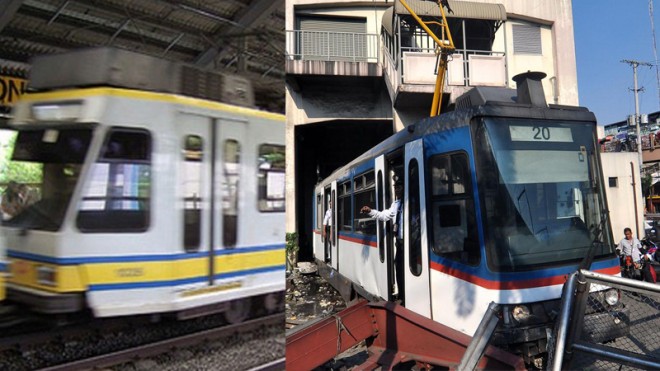 Commuters are railing against the upcoming fare increases of 50 to 87 percent on the Light Rail Transit (LRT) and the Metro Rail Transit (MRT) starting Jan. 4, pointing out that LRT-1 (left) and MRT-3 trains often break down. INQUIRER FILE PHOTOS