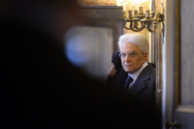 Newly elected president of Italy, Sicilian judge Sergio Mattarella arrives at the Constitutional Council in Rome, on Jan. 31. AFP