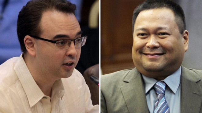 At least two senators, Alan Peter Cayetano (left) and JV Ejercito, have withdrawn their coauthorship of the bill that would create the Bangsamoro region, with Cayetano saying the incident could sound the death knell for the proposed law. INQUIRER FILE PHOTOS