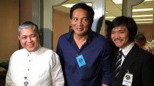 The Sandiganbayan Second Division acquitted on Thursday actor Joey Marquez (center) in the graft case filed against him over the allegedly overpriced purchase of rounds of ammunition when he was Parañaque mayor.