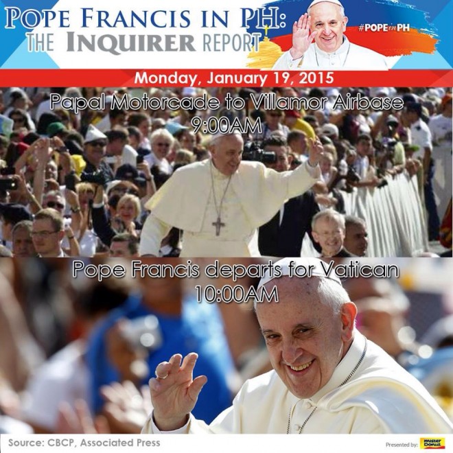 Pope day 5 sched