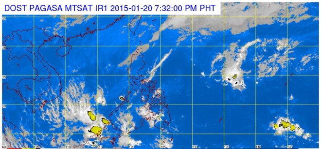 Pagasa satellite image as of 7:32 PM, Tuesday, January 20, 2015