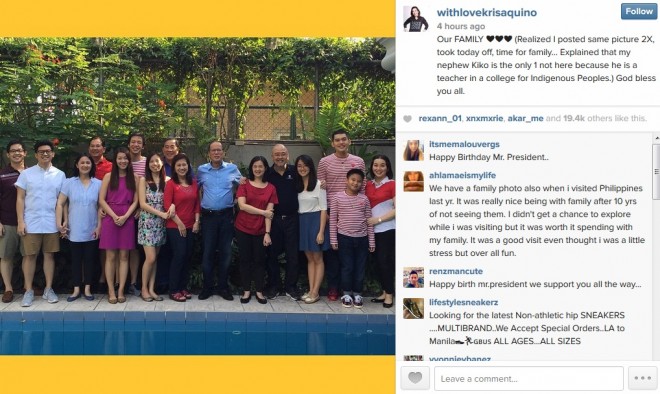Screencap of Aquino's Instagram post.