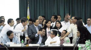 CRYING  ‘HAVOC’ House members fall all over themselves during the congressional hearing on the SAF mission to capture Malaysian terrorist Zulkifli bin Hir, alias “Marwan,” in a botched operation that resulted in the death of 44 police commandos in Mamasapano, Maguindanao, on Jan. 25. LYN RILLON