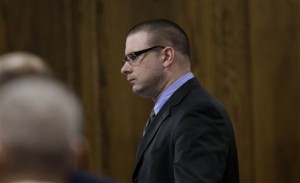 Eddie Ray Routh walks acros the court during his capital murder trial at the Erath County, Donald R. Jones Justice Center Friday, Feb. 20, 2015, in Stephenville, Texas. Routh, 27, of Lancaster, is charged with the 2013 deaths of Navy SEAL Chris Kyle and his friend Chad Littlefield at a shooting range near Glen Rose, Texas. AP