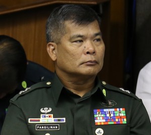 MGen Edmundo Pangilinan, Commander, 6th Infantry Division during the Senate Committee on Public Order and Dangerous Drugs hearing on the January 25,2015 Mamasapano, Maguindanao incident where 44 PNP SAF members were killed by MILF and BIFF rebels. INQUIRER PHOTO/RAFFY LERMA