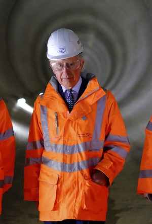 Britain's Prince Charles visits the recently constructed Lee Tunnel, a sewer tunnel dug 75 meters (250 feet) under London's east end, to mark the 150th anniversary of London's sewer network at the Abbey Mills Pumping Station in east London, Wednesday Feb. 18, 2015.  The Prince's visit commemorates the 150th anniversary of the start of the modern water system that serves London started by engineer Joseph Bazalgette's designs for the London Sewer system started in 1865. (AP Photo / Christopher Pledger, pool)