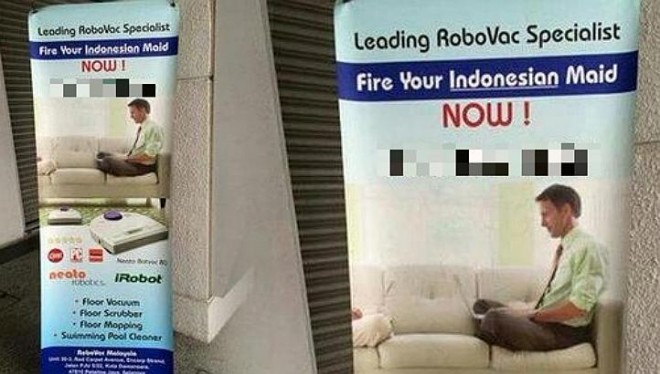 This advertisement of a cleaning equipment in Malaysia has been deemed offensive by Indonesian authorities. THE STAR/ASIA NEWS NETWORK