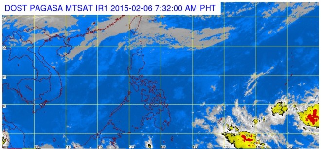 Pagasa satellite image as of 7:32 AM, Friday, February 6, 2015