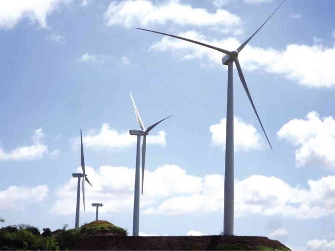 A 54-MEGAWATT wind farm with 27 turbines rises in Pililla town, Rizal province, to generate clean energy and boost local tourism. Contributed photo by Alternergy Wind One Corp.