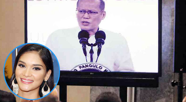 Is newly crowned Miss Universe Philippines Pia Wurtzbach (inset) making President Aquino happy these days? INQUIRER PHOTOS