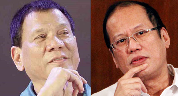 Mayor Rodrigo Duterte  and President Benigno Aquino III FILE PHOTOS