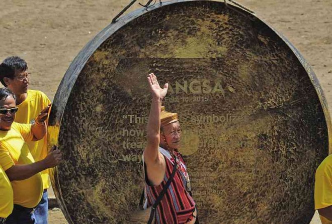 A GIANT gong is one of the main attractions during the Kalinga founding anniversary celebration on Feb. 16 in Tabuk City. EV ESPIRITU