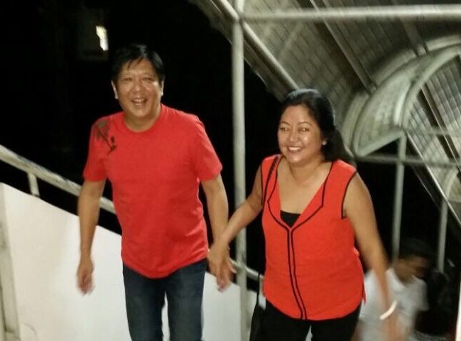 Bongbong Marcos (left) and wife Liza