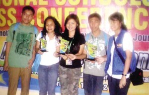NCR DELEGATES to the 2012 NSPC: Edward Tyrel, the author, Vincent Bryan Velez, Inalyn Lapating and Joanne Pauline Baao 