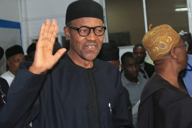 Nigerian President-elect Muhammadu Buhari waves in Abuja on April 1. AFP