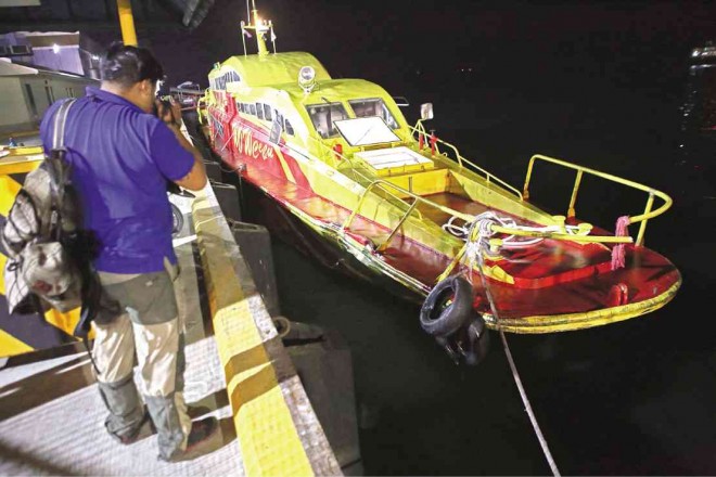 THE PASSENGER ferry Starcraft 9 after the collision with a cargo vessel. LITO TECSON/CEBU DAILY NEWS