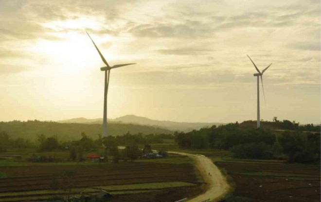 The wind turbines in San Lorenzo town, Guimaras province, have provided an added attraction to the scenic coast of the island. Photo courtesy of Trans-Asia Oil and Energy Development Corp. 