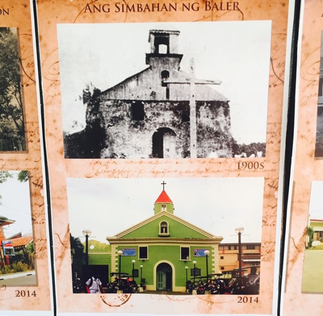The Baler Catholic Church in the 1900s and at present