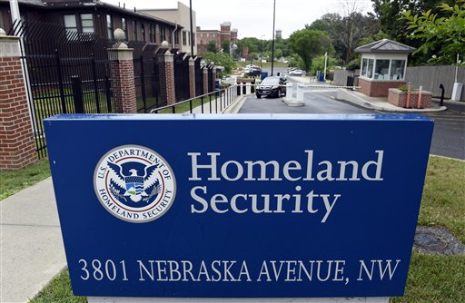 In this June 5, 2015, file photo, a gate leading to the Homeland Security Department headquarters in northwest Washington. AP