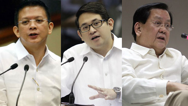 Senators  Francis “Chiz” Escudero, Bam  Aquino, and Serge Osmena  III. FILE PHOTO