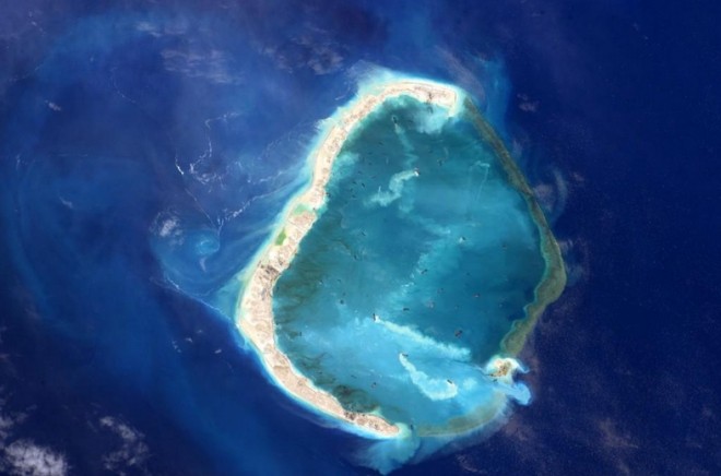 Screengrab of the Spratly Islands from Scott Kelly's Twitter account