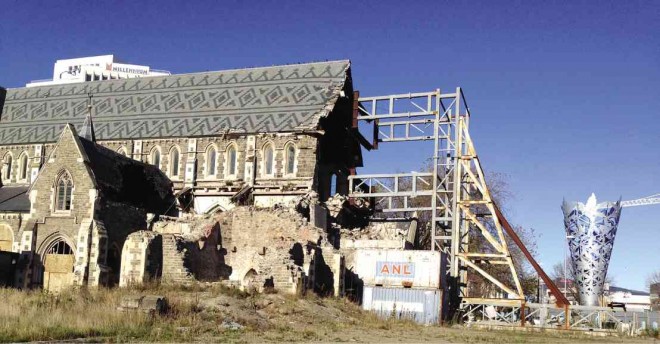 THE CHRISTCHURCH cathedral slowly but surely being reconstructed 