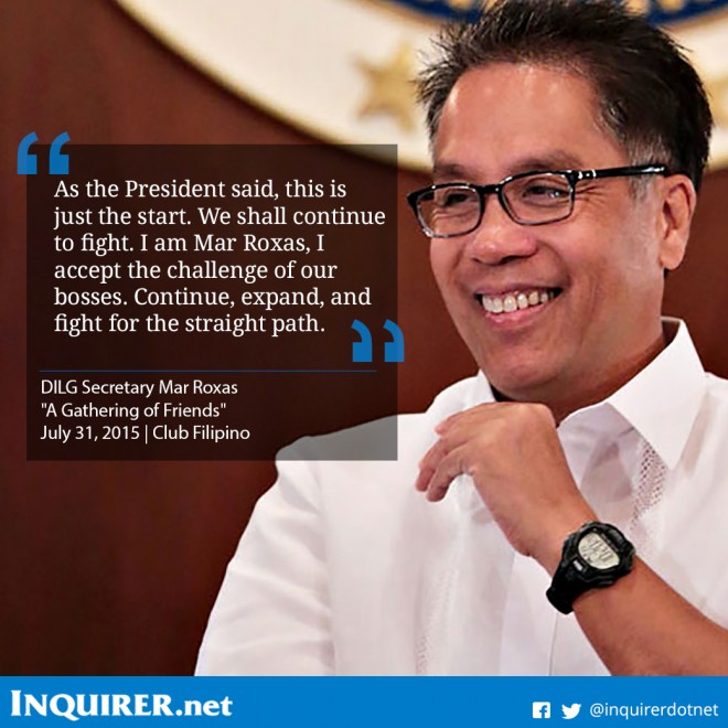 Secretary Mar Roxas accepts President Benigno Aquino III's endorsement.