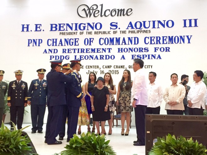 Newly-installed PNP chief Director General Ricardo Marquez during the donning of rank ceremony at Camp Crame on Thursday. President Benigno Aquino III appointed Marquez seven months after the PNP was led by an interim leader. 