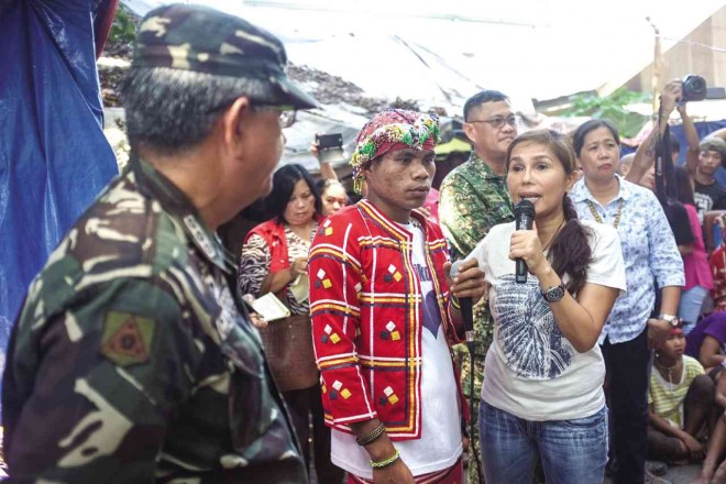 CATAMCO berating a lumad leader during a dialogue in the presence of militant legislators and military officials at a dialogue over the lumad’s fear of returning to their homes because of military presence. KARLOS MANLUPIG/INQUIRER MINDANAO