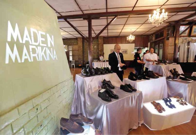 MARIKINA-MADE shoes that are now sold online at www.marikinashoes.theshop.ph are put on display during the project’s launching Wednesday at Sentrong Pangkultura in Marikina City. LYN RILLON