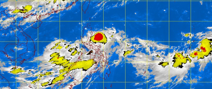 Pagasa satellite image as of 11 a.m. shows the current location of tropical storm "Egay". Screengrab from Pagasa. 