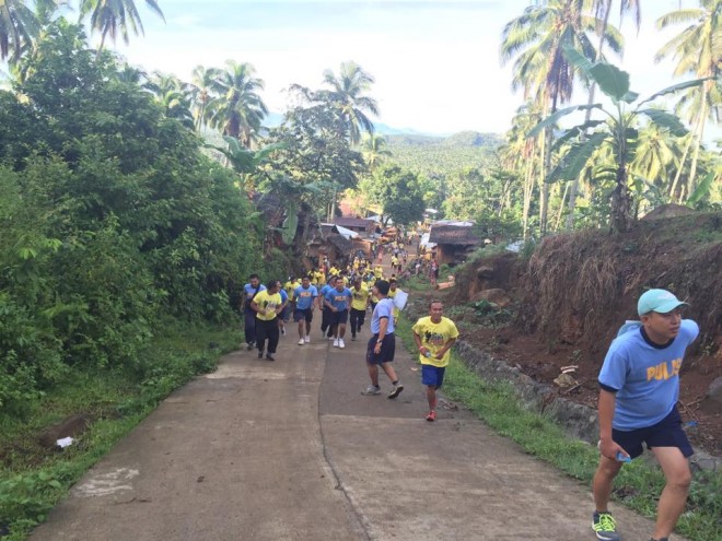 SOLDIERS and police run together with former members of MILF during a Ramadhan fun run Tangkal, Lanao del Norte