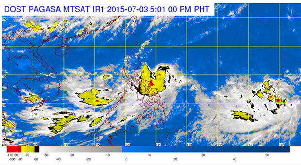Pagasa satellite image as of 5:00 PM, Friday, July 3, 2015