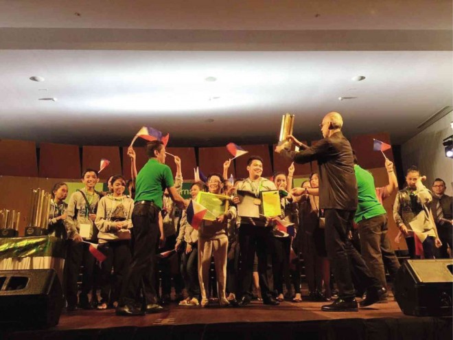 GRAND CHAMPION Ligao National High School Voice Chorale is declared grand prix champion of the 4th Bali International Choir Festival held in Bali, Indonesia, from July 29 to Aug. 2. PHOTO CONTRIBUTED BY LIGAO NATIONAL HIGH SCHOOL