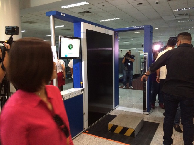 Demo of newly-installed full body scanner at NAIA terminal 3. Edwin Bacasmas 