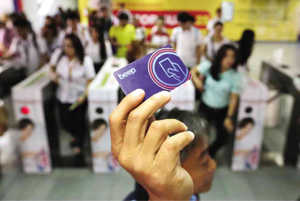 1 FOR 3. The Beep card system aims for seamless passenger transfers on all three light rail lines. RAFFY LERMA, INQUIRER FILE PHOTO
