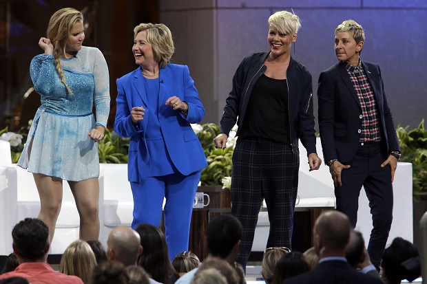 Hillary Rodham Clinton, Ellen DeGeneres, Amy Schumer, Pink