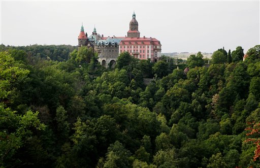 This  Oct.2010 file picture shows the Ksiaz Castle in , Poland. During World War II, Adolf Hitler began to build a system of long tunnels underneath the castle. AP