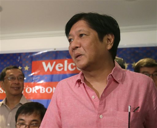 Senator Bongbong Marcos. AP FILE PHOTO