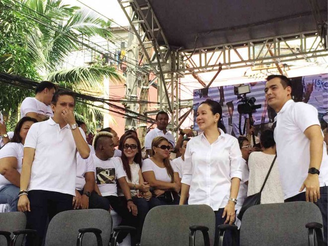 THE GANG’S all here, except for Manila Mayor Joseph Estrada, who is a no-show as his former running mate, Vice Mayor Francisco “Isko Moreno” Domagoso, kicks off his candidacy for a Senate seat at his former high school.  Jodee A. Agoncillo