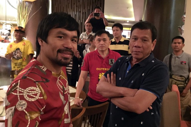 Manny Pacquiao meets with Davao City Mayor Rodrigo Duterte. PHOTO FROM DUTERTE'S FACEBOOK PAGE