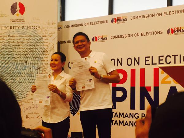 The tandem of presidential aspirant Grace Poe and her running-mate Chiz Escudero vows to lead a nurturing government. YUJI VINCENT GONZALES/INQUIRER.net FILE PHOTO