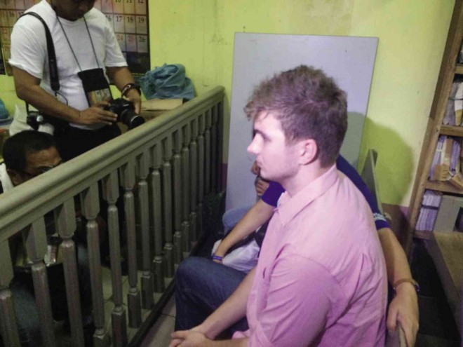 MISSION DELAYED, LIFE DISRUPTED Lane Michael White attendsWednesday’s hearing in a Pasay City court where he is charged with illegal possession of ammunition, an accusation that the 20-year-old American refutes by telling his ordeal as a “victim” of the socalled “tanim-bala” (bullet-planting) extortion scheme at Ninoy Aquino International Airport. MARICAR BRIZUELA